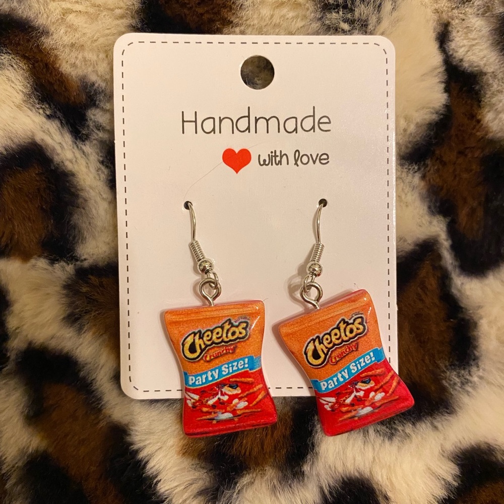 CHEETOS SNACK HANDMADE EARRINGS ❤️🔥 - Picture 2 of 4